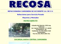 Sitio web de Refaccionaría Camionera de Occidente, S.a. de C.v. Recosa