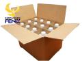 Caja de cartón corrugado con división para botella.