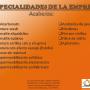 Especialidades de la empresa 1