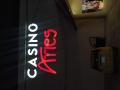 Anuncio luminoso de letras 3D, en el CASINO ARIES en Guadalupe N. L.
