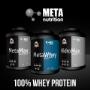 Proteínas Meta Max, Meta Whey, Hidro Max.