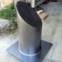 bolardo corte 45gdos 8 pulgadas acero negro