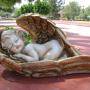 Angel Acostado En Alas Chapeado