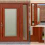 Puerta batiente con fijos laterales y ventilación