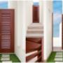 Puerta batiente exterior con rompe vista