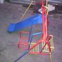 columpio doble combinado con resbaladilla