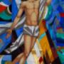 Subido por visitante en 23/09/2016 - Jesús Resucitado. Vitral Copper foil. Con pintura esmaltada al horno