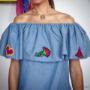 Subido por visitante en 17/05/2017 - Off shoulders hecho en Mexico de Mezclilla con parches exclusivos
