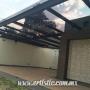 Pergola de cristal con película de seguridad