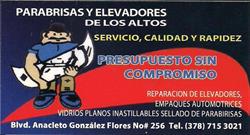 PARABRISAS Y ELEVADORES DE LOS ALTOS