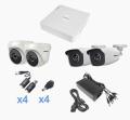 KIT TurboHD 720p DVR 4 Canales 2 Cámaras Bala (exterior 2.8 mm) 2 Cámaras Eyeball (interior 2.8 mm) Transceptores Conectores Fuente de Pod