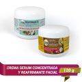 1 CREMA SERUM CONCENTRADA de 120g y 1 CREMA REAFIRMANTE FACIAL de 120g