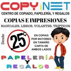 COPYiNET Centro de copiado, papelería y regalos.
