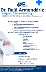 Dr. Raúl Armendáriz Chaparro, Gastroenterólogo y Cirujano