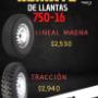 REMATE LLANTA 750-16 TORNEL LINEAL Y TRACCION