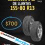 REMATE LLANTAS 155-80 R13 HANKOOK STARFIRE O TORNEL