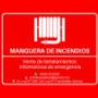 Señalamientos informativos de emergencia de Manguera de incendios en Hermosillo, Sonora
