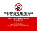 Señalamiento de Prohibición de Uso del celular en el área en Hermosillo, Sonora