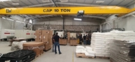GRÚA VIAJERA MONOPUENTE TIPO CAJÓN CAPACIDAD DE 10 TON CON CORTE DE BALLENA