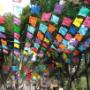 Colourful Mexican papel picado banners event decorations