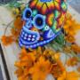 Wixarika Huichol beaded figures and skull home decorations. Intricate, deeply spiritual, fantastically colourful pieces of art.