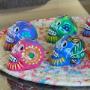 Hand-painted Mexican ceramic skulls handmade by Mexican artisans.