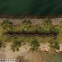 Ocean front wedding reception setup